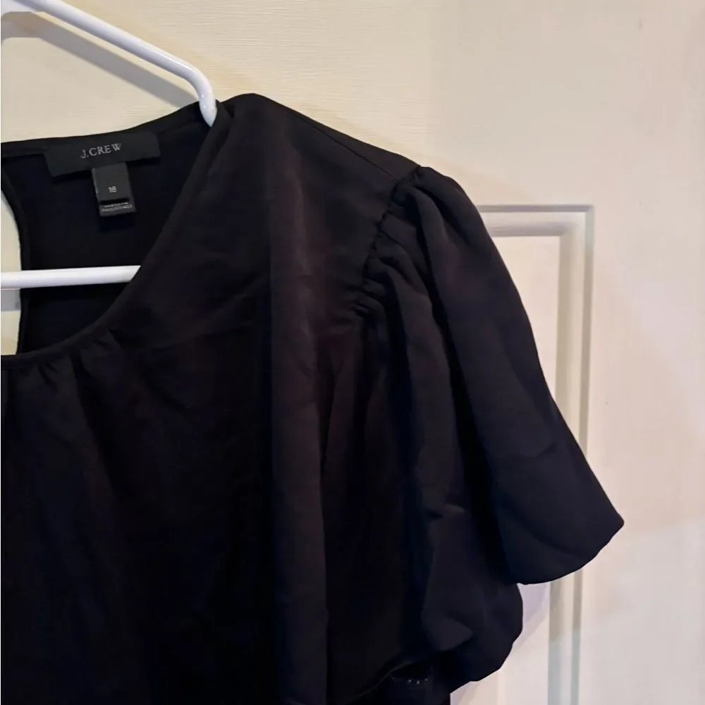 J. Crew Black Keyhole Blouse
